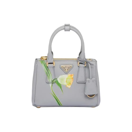 PRADA Galleria Killer Bag Сумка через плечо из кожи мини-сумка для женщин цвет гранатово-серый