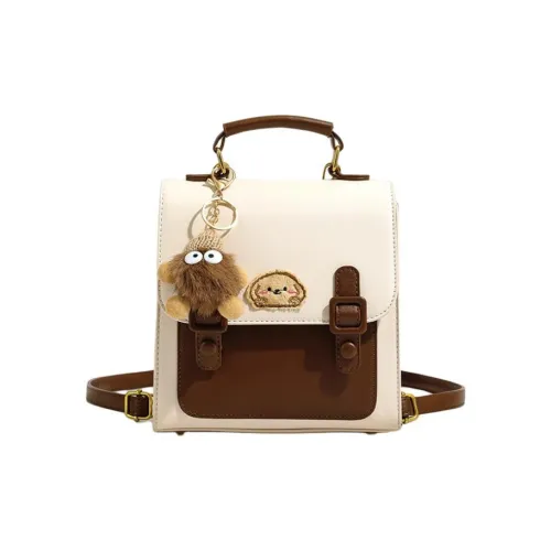 PINK·LAND ПУ (полиуретан) Курьерская сумка Сумка через плечо Рюкзак Сумка Женская Экрю Светло-коричневый Черный