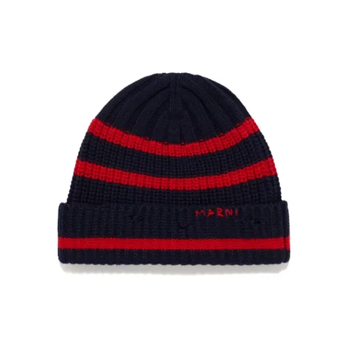 MARNI Новая шерсть Шапки-бини Мужской Темно-синий