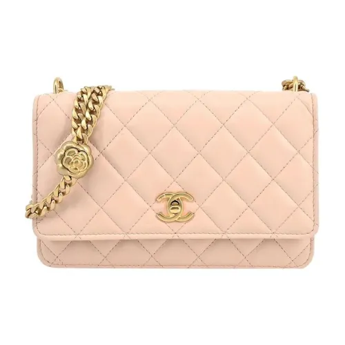 CHANEL Classic Flap CF Lambskin One Shoulder Handbag Crossbody Bag Women's Pink