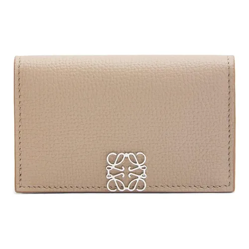 LOEWE Anagram Мягкий Корова Зернистая Кожа Держатель для визиток Женский Песочный