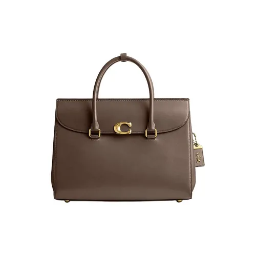 COACH Телячья кожа Доска для ноутбука Сумка Большая Женская Темный Каменный цвет