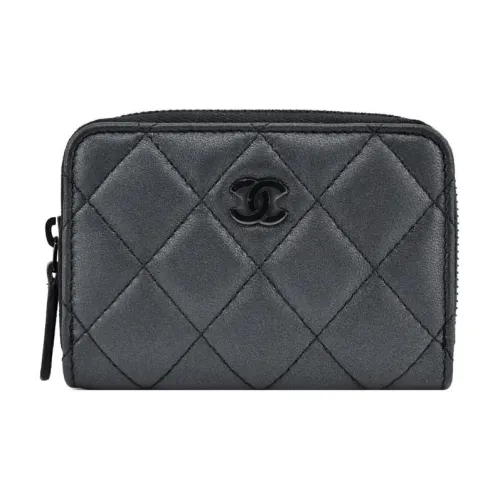 CHANEL Кошелек из овечьей кожи черный женский