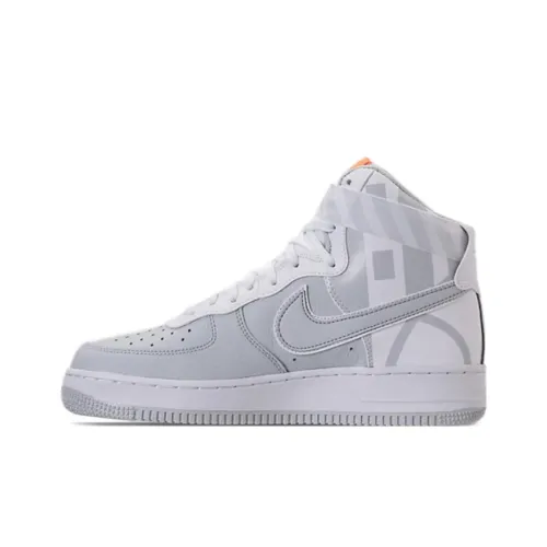 Nike Air FORCE 1 Non Slip Легкий Высокий Топ Скейтбординг Кроссовки Мужские Серые