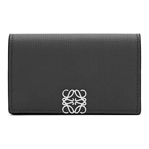 LOEWE Anagram Текстура Галька Коровья кожа Держатель для визиток Женские Черный