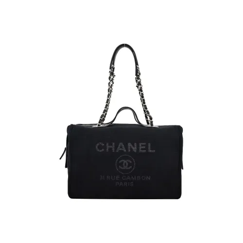 CHANEL Холщовая сумка сумка через плечо сумка для ношения на плече женская черная