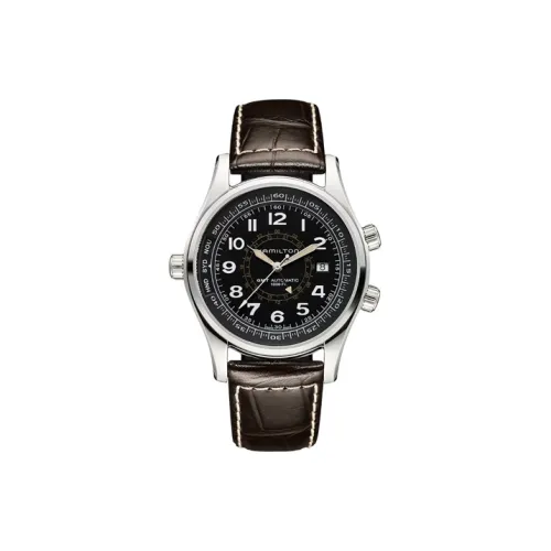 HAMILTON Автоматический Механический Мужской Часы Khaki Navy Collection 42мм*12,85мм Черные