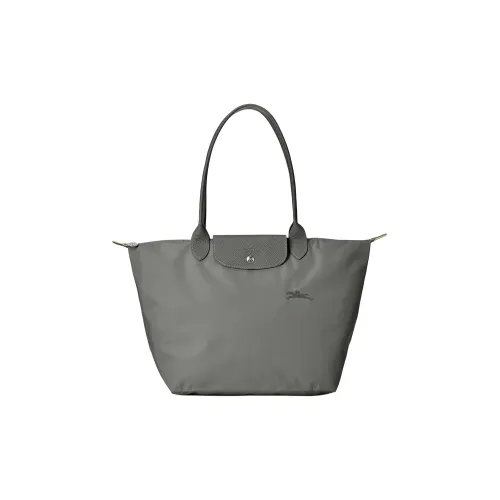 LONGCHAMP Le Pliage Green Холст с кожей Сумка из холста Сумка Сумка через плечо Большая Женская Графитовая