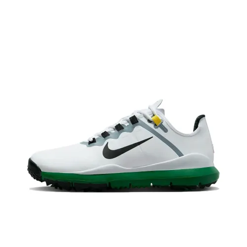 Nike Tiger Woods 13 Low Топ Обувь для гольфа Мужская Белая Зеленая Широкая Подходящая