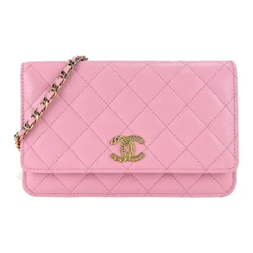 CHANEL WOC Личи Коровья кожа Ручная Сумка через плечо Женская Розовая