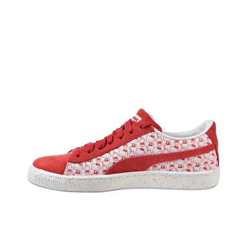 Hello Kitty X PUMA Suede Series Classic Low Top Скейтборд Кроссовки Женские Красный Белый