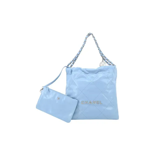 CHANEL 22Bag Телячья кожа Тоут Сумка Сумка для покупок Сумка Сумка через плечо Сумка через плечо Женская Синяя