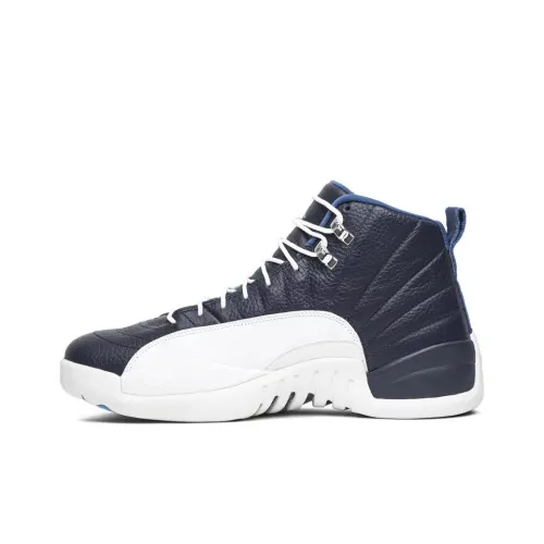 Jordan Air Jordan 12 Retro Obsidian High Top Винтажные баскетбольные кроссовки Мужские Белый Синий Выпуск 2012 года