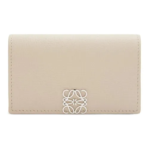 LOEWE Anagram Pebble Текстура Коровья кожа Держатель для визиток Женские Свет And Эфирный серый