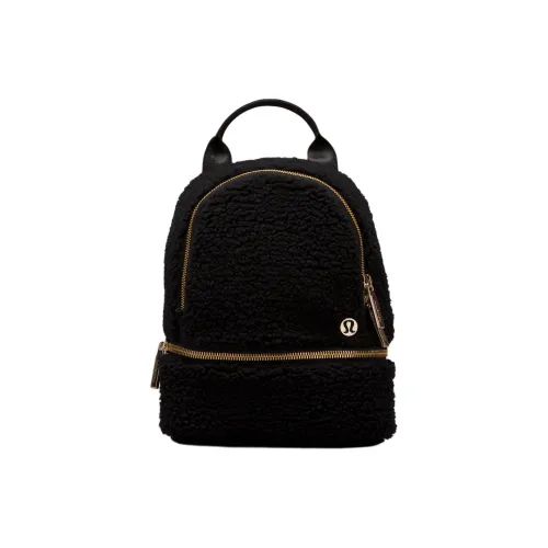 Lululemon Brushed Fabric Backpack Micro Women's Black Gold Лулulemon Брушированная ткань Рюкзак Micro Женский Черный и Золото