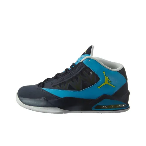 Jordan Shock Absorbers Slip-Resistant Abrasion-Resistant MID Топ Винтажные Баскетбольные Кроссовки Unisex Черный Синий