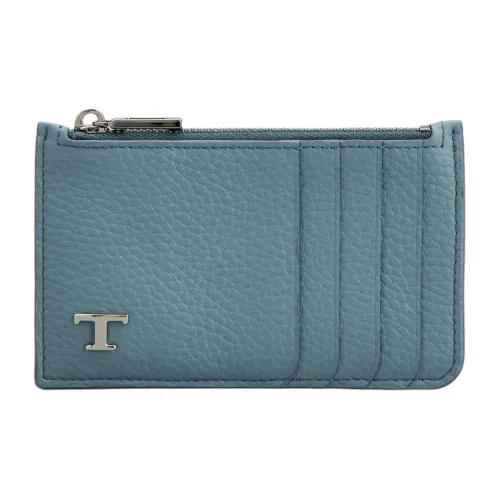 TOD'S Timeless Men's Calfskin Card Holder Light Blue
