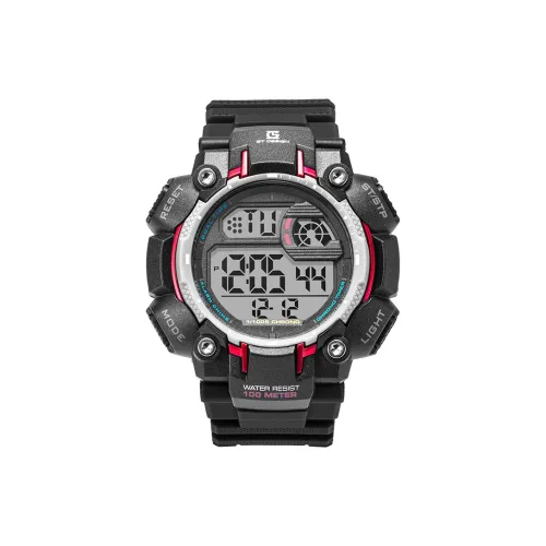 GT DESIGN Черный Warrior Электронный Механизм Резиновый Ремешок Часы Мужские Циферблат Серый GTS001