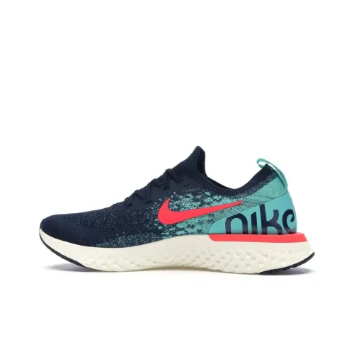 Nike Epic React Flyknit Slip-resistant Low Top Беговые кроссовки Мужские Синие