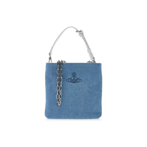 Вивьен Вествуд Веганская кожа с цветным холстом портативная сумка через плечо из холста цвет синий