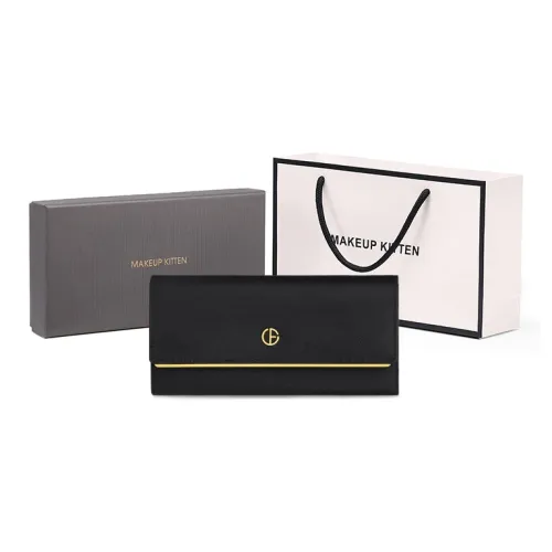 MAKEUP KITTEN Коровья кожа с синтетической микрофиброй кожа кошелек женский черный таро-розовый