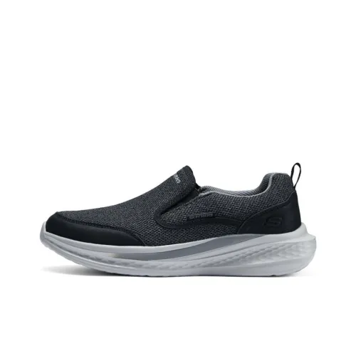 Skechers Relaxed Fit Дышащий Легкий Покрытие Низкий Топ Повседневная Обувь Мужская Черная