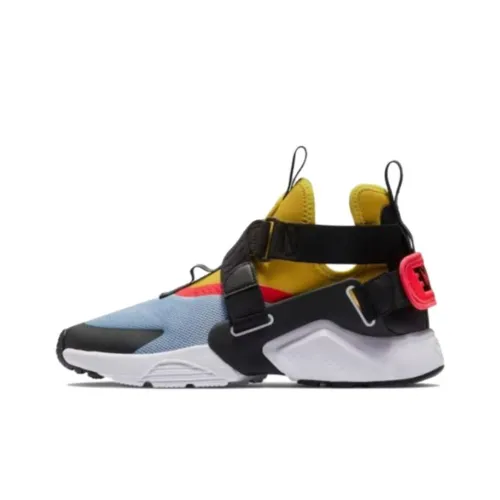 Nike Air Huarache Амортизация Износостойкие Низкие Кроссовки для Бега Женские Серый Желтый Красный
