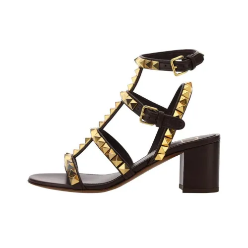 Valentino Rockstud One Ремешок Сандалии Женские Золотисто-Коричневый