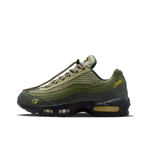 Corteiz co-brand x Nike Air Max 95 Устойчивый к истиранию Дышащий Низкий Топ Повседневная обувь Мужская Оливково-зеленая