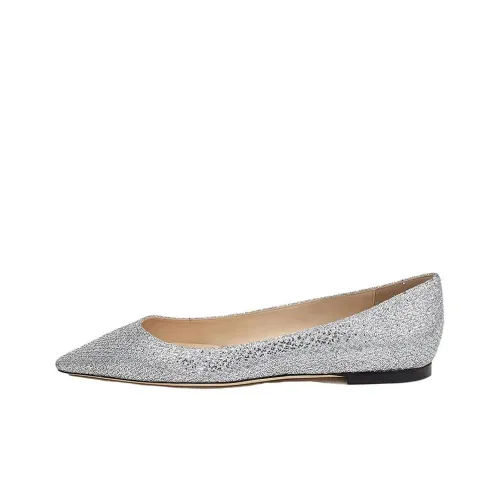 Jimmy Choo Romy Плоская подошва Женские повседневные туфли Women's Silver