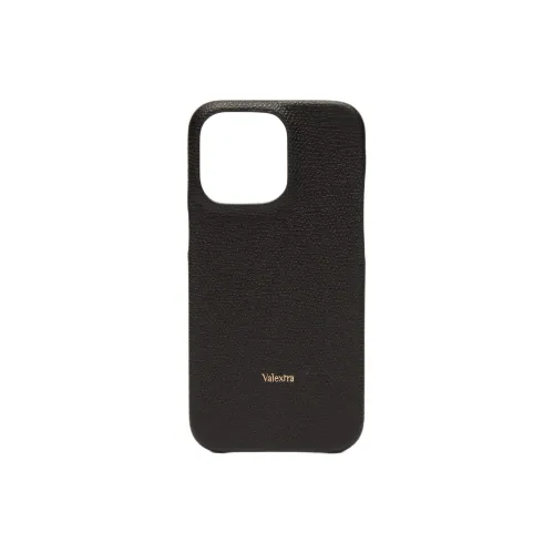 Valextra Коровья кожа iPhone 13 Pro Защитный чехол Сумка Аксессуар Женский Черный