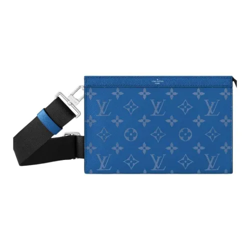 LOUIS VUITTON Холст и кожа Сумка через плечо Мужская Синяя