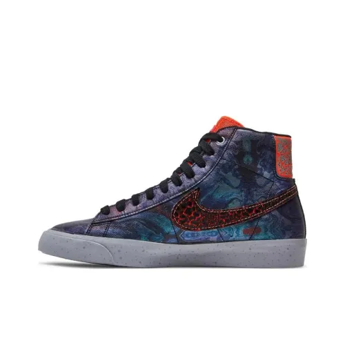 Nike Blazer PRM QS Non Slip Легкий MID Скейтбординг Кроссовки Мужской Алый Фиолетовый