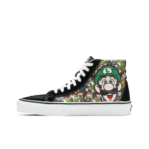 NINTENDO SWITCH x VANS SK8 Высокие Кроссовки для скейтбординга Унисекс Черный Цветная печать