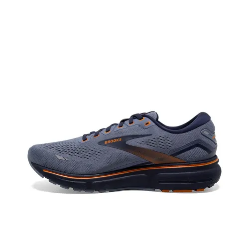 Brooks Ghost 15 Slip-resistant Abrasion-resistant Low-top Беговые кроссовки Мужские Серый Синий