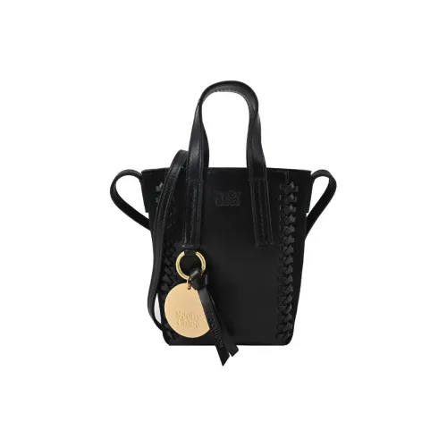 Chloe Телячья кожа с замшей сумка-тоут сумка для покупок мини-сумка женская черная