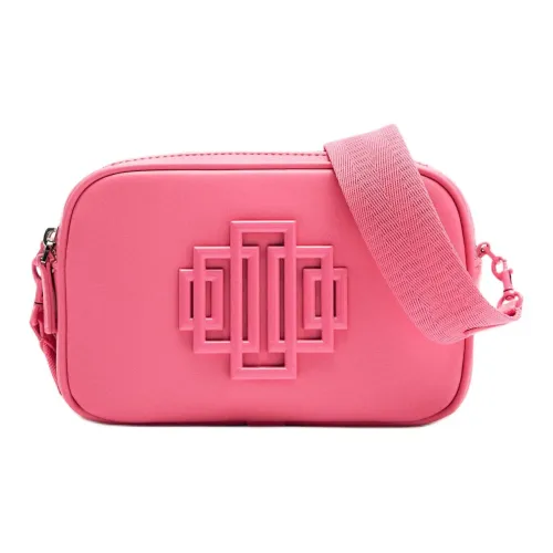 ZARA Полиуретан с полиэстером сумка через плечо женская розовая