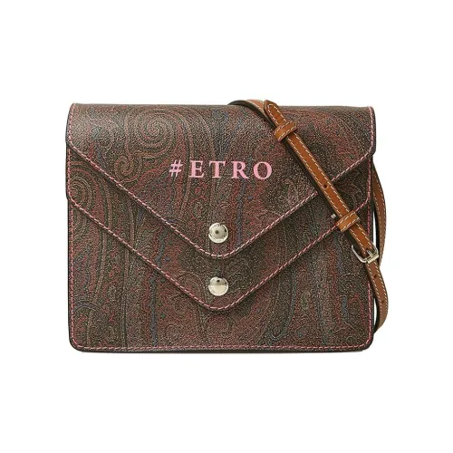 ETRO с коровьей кожей и PVC сумка через плечо унисекс коричневый