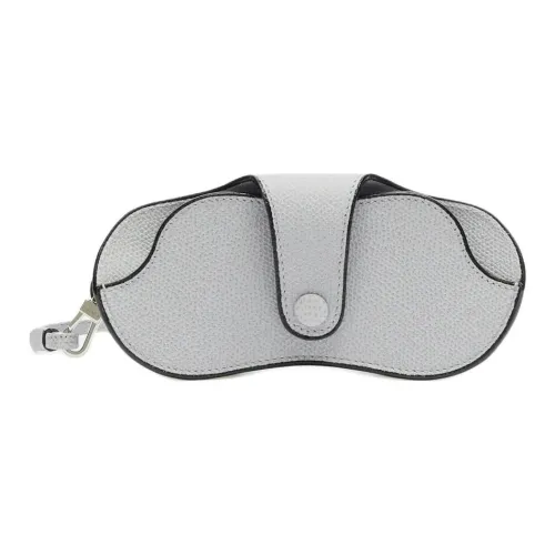 Valextra Телячья кожа Чехол для очков Мини Женские Лаймово-серый