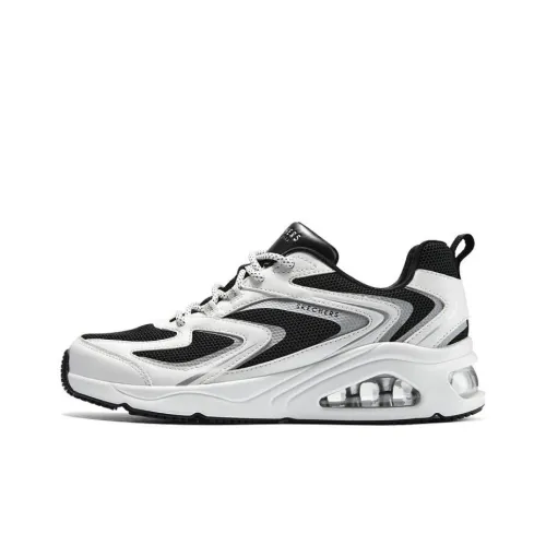 Skechers Амортизация Износостойкий Низкий Топ Casual Женский Черный Белый