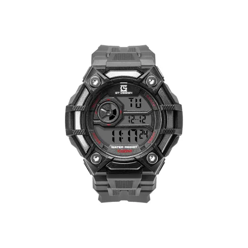GT DESIGN Черный Воин Electronic Механизм Резиновый Ремешок Часы Мужские Циферблат Серый GTS004
