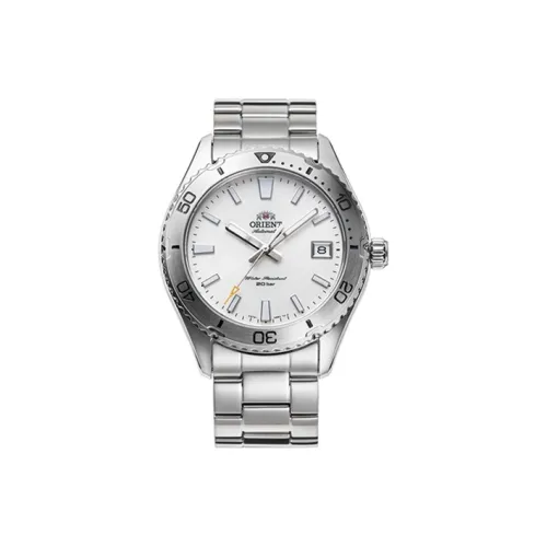 ORIENT Автоматический Механический Механизм Нержавеющая Сталь Ремешок Часы Мужские Белый Циферблат