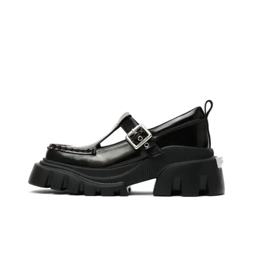 DAPHNE LAB Candy Series Грубый каблук Туфли Мэри Джейн Женские Черный