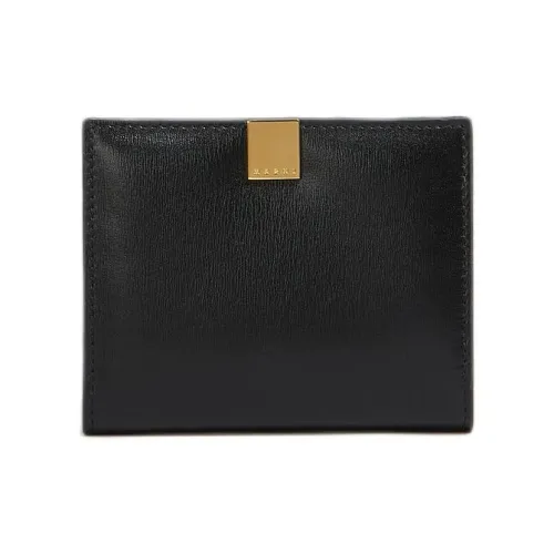 MARNI Гладкая Телячья Кожа Кошелек Женский Черный
