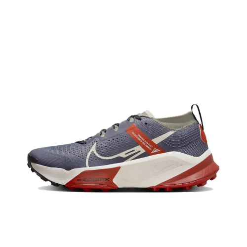 Nike ZoomX Zegama Trail Slip-Resistant MID Беговые кроссовки Мужские Синий Белый Красный