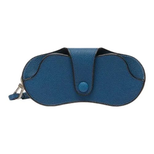 Valextra Телячья кожа Чехол для очков Женские Джинсовый синий