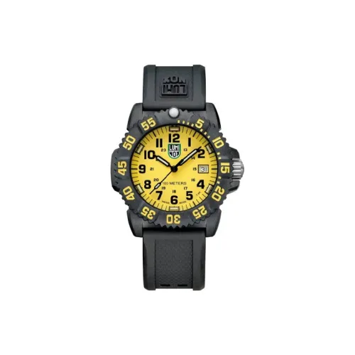 LUMINOX Кварцевый механизм Унисекс Часы 37 мм Желтый Циферблат Часы CARBONOX™ Корпус Часы ПУ (полиуретан) Ремешок