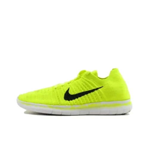 Nike Free RN Flyknit Амортизация Износостойкий Низкий Топ Беговые кроссовки Женские Зеленый