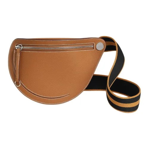 HERMES Petite Course Epsom Телячья кожа Сумка через плечо Женская Золото Черный Карамель