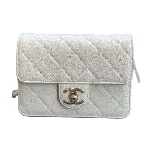 CHANEL Рельефная Телячья Кожа Camera Сумка Сумка с клапаном Сумка через плечо Женская Белая